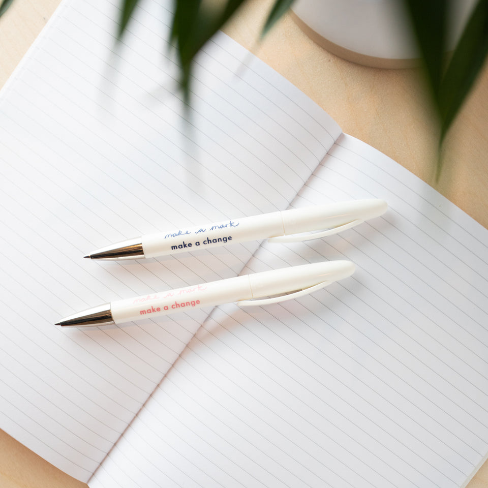 Pens from recycled single use plastic / vent for change