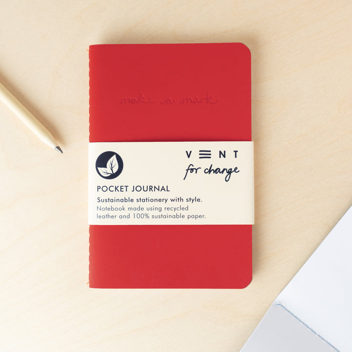 Pocket notebook from recycled leather | vent for change