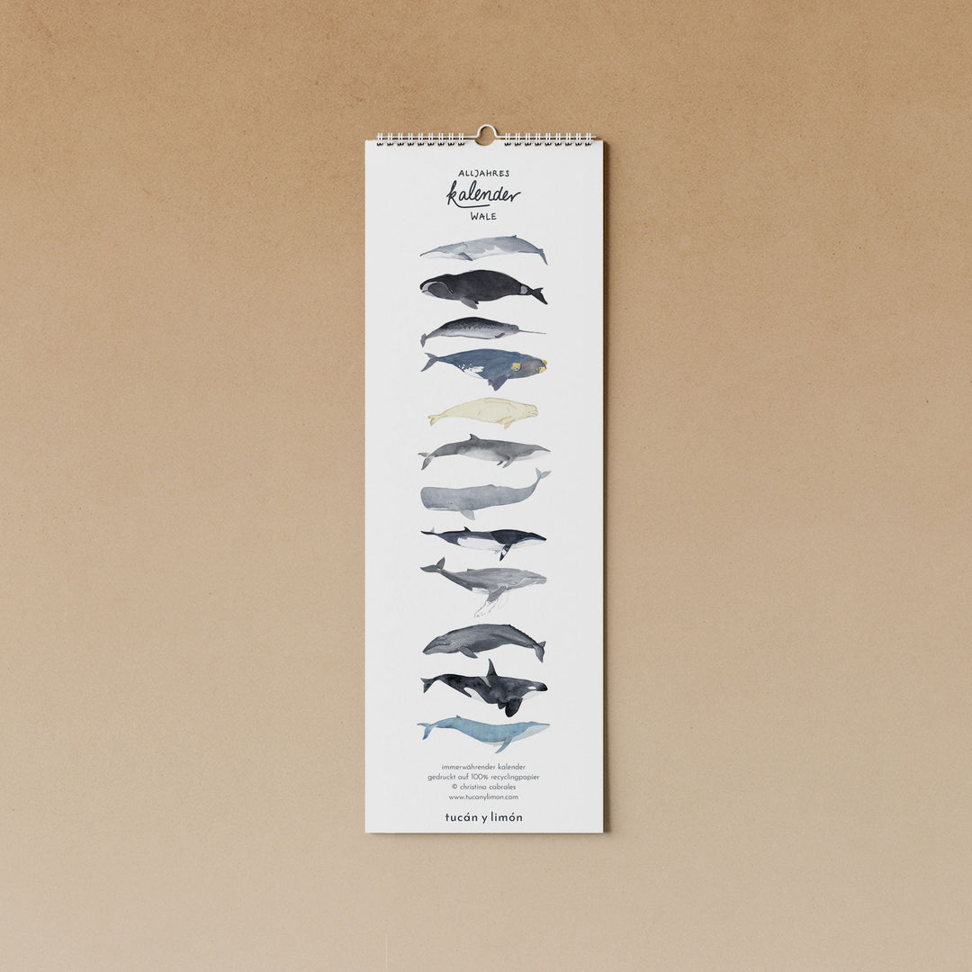 Everlasting Birthday Calendar "Whales" | Túcan y limón