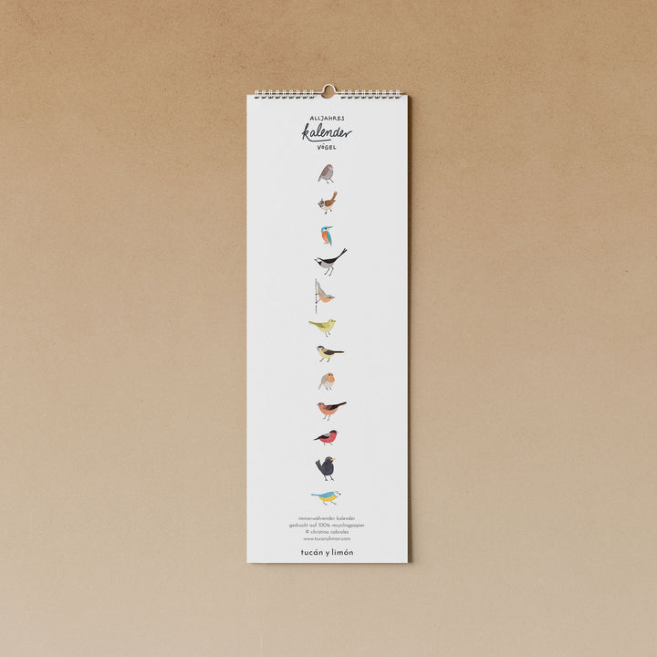 Everlasting birthday calendar "birds" | Túcan y limón