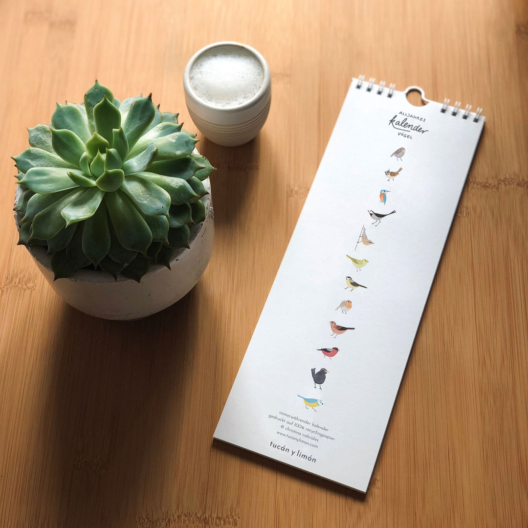 Everlasting birthday calendar "birds" | Túcan y limón