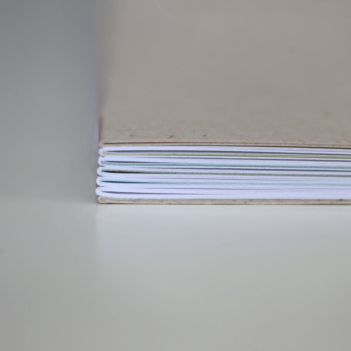 Detailaufnahme des Ikigai Buchs mit Fokus auf Schnittkante und offener Bindung.