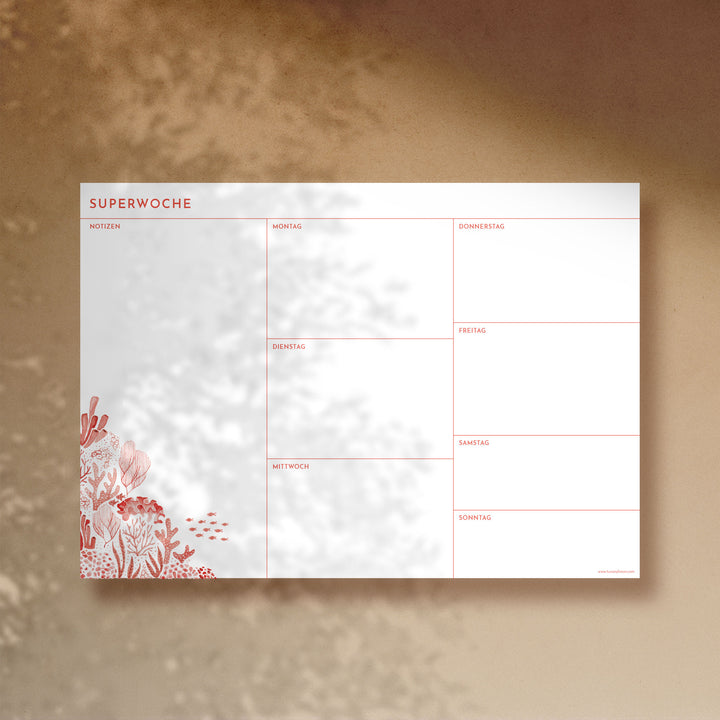 Notepad Week Planner "Superwoche" | Túcan y limón