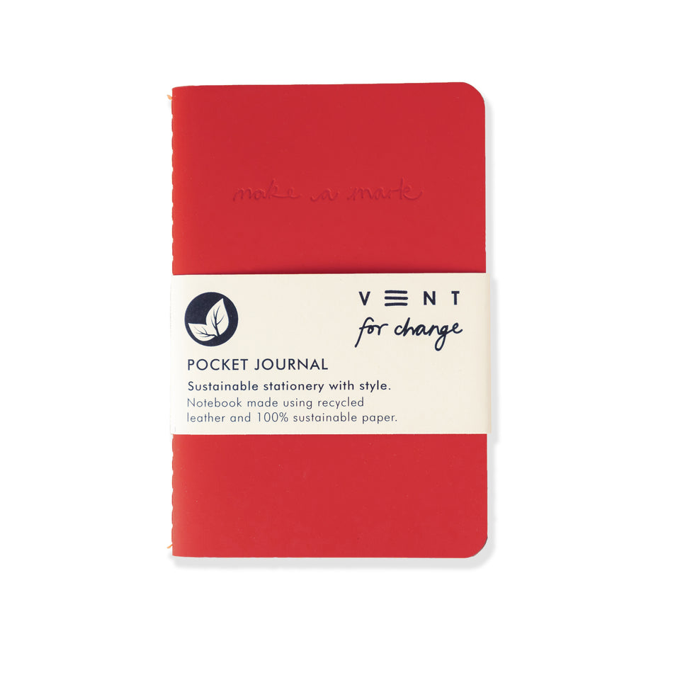 Pocket notebook from recycled leather / vent for change