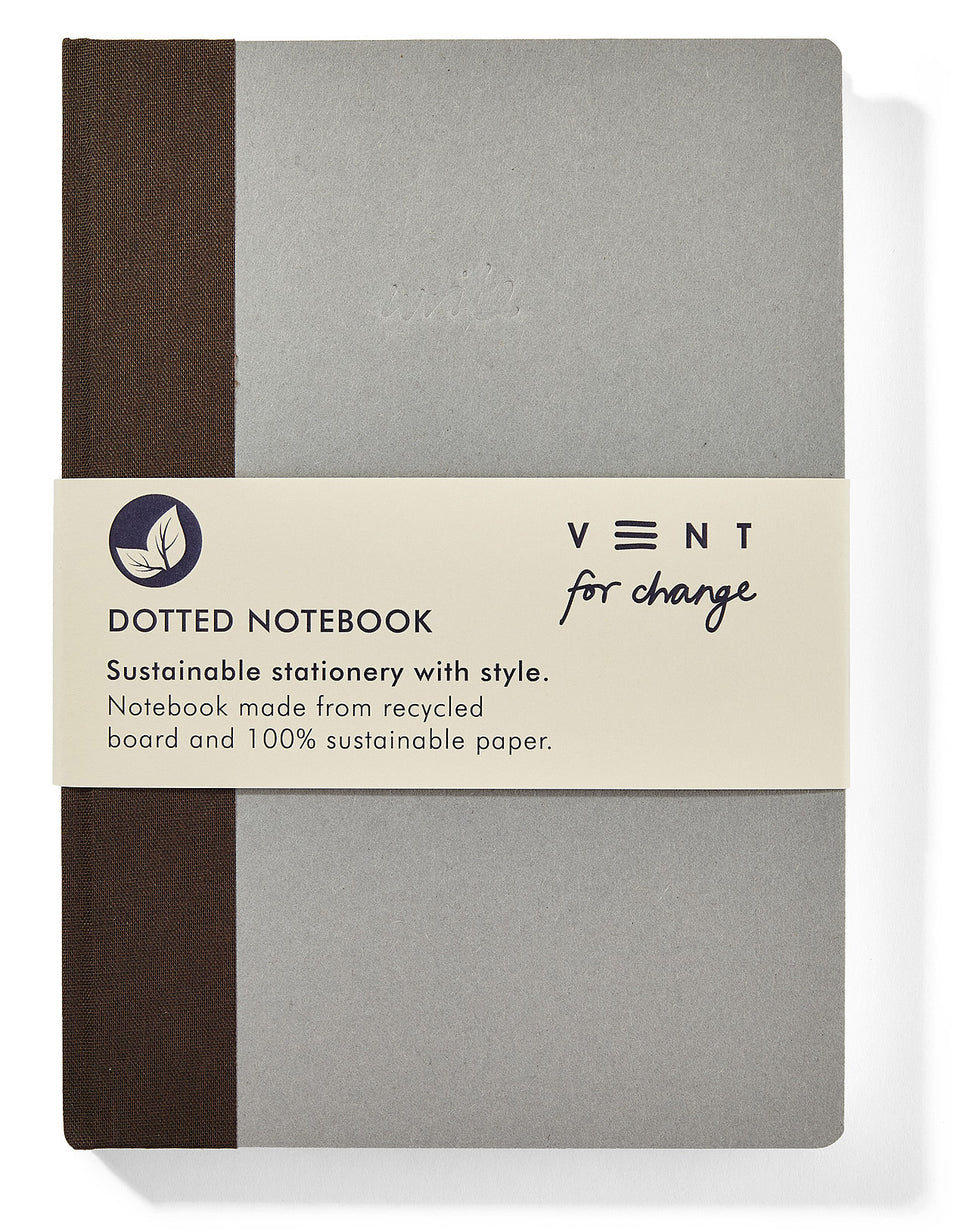 Notebook with recycled cover / vent for change