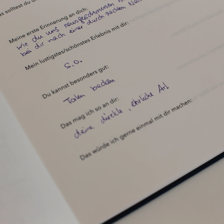Book of Friendship for Adults – Filled Personal Reflection and Memory Page