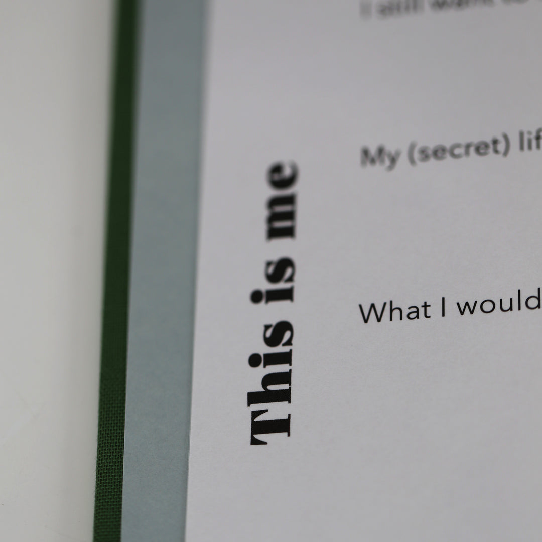 Left page of friendship book focusing on 'This is me' section for personal details.
