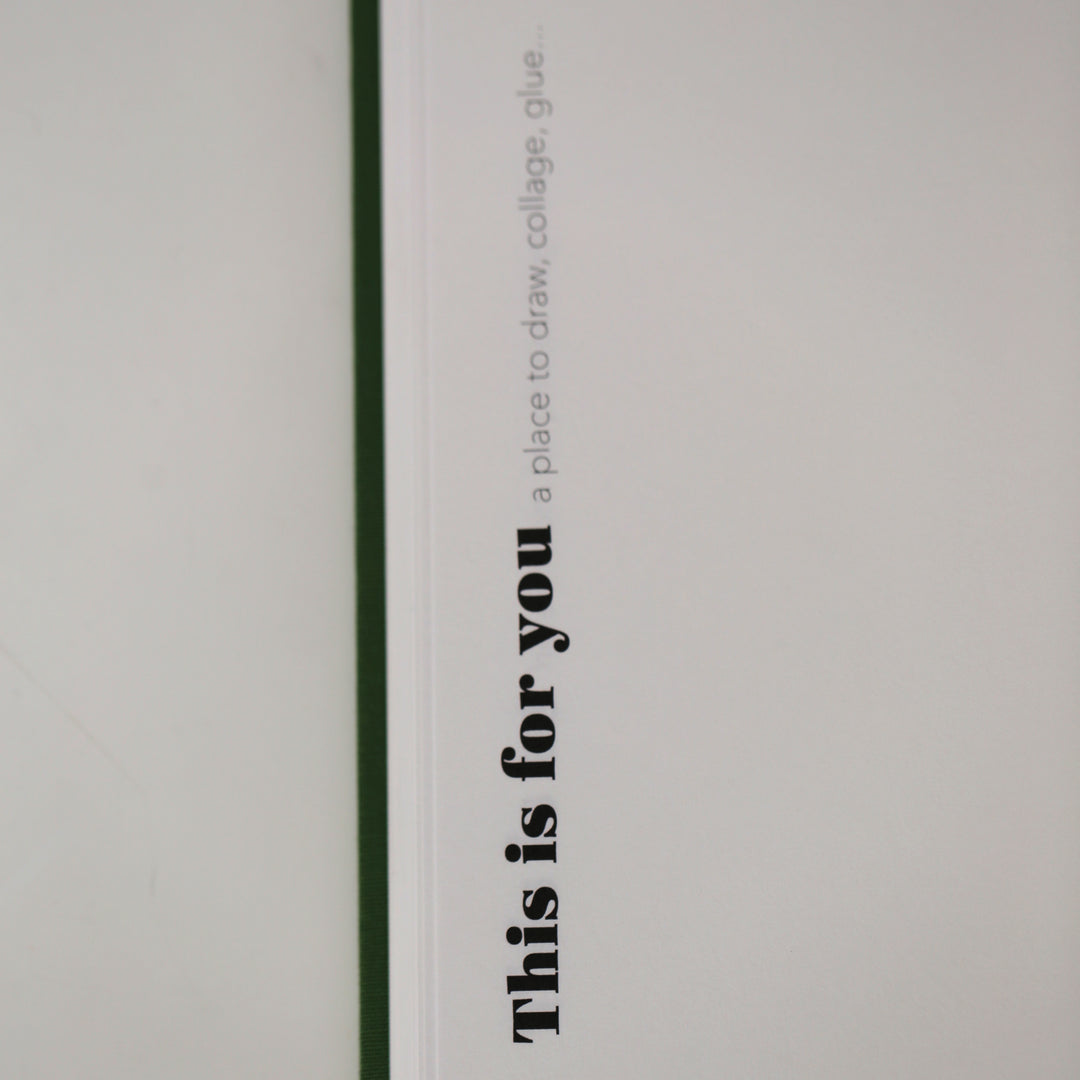 Close-up of friendship book page with 'This is for you' section, a place for drawing, collaging, or gluing