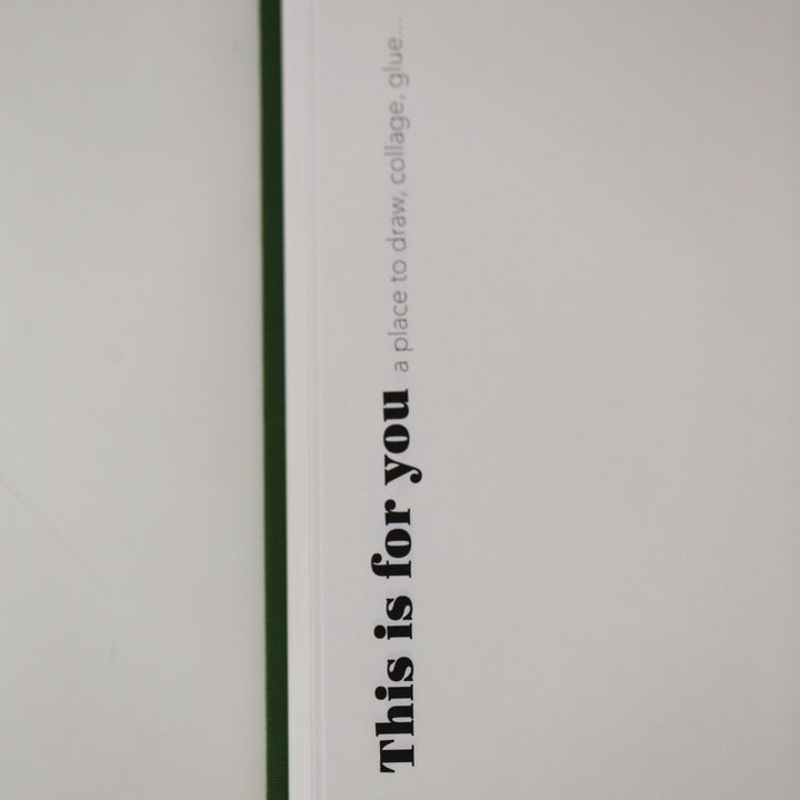 Close-up of friendship book page with 'This is for you' section, a place for drawing, collaging, or gluing